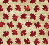 Square swatch Oh Canada collection fabric (beige fabric with red maple leaves tossed)