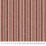 Square swatch Oh Canada themed printed fabric in Red Multi Plain Stripe