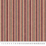 Square swatch Oh Canada themed printed fabric in Red Multi Plain Stripe