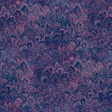 Square swatch shade 401 fabric (pinky purples and dark purples marbled look fabric with small abstract shapes making up faint diagonal stripes)