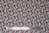 Flat swatch Sylvester Expressions fabric (grey fabric with collaged sylvester the cat heads)