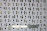 Flat swatch Life's Short fabric (white fabric with "Life is short talk fast" "Gilmore Girls" and "I'm the Rory to your Lorelai" text allover)
