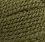 Swatch of Shetland Chunky yarn in shade deep moss (pale dark green)