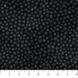 Square swatch Maple Leaf Blender Black fabric (black fabric with busy tossed small black maple leaves allover)