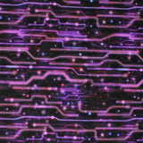 Square swatch Electric Purple fabric (black fabric with bright purple space look lines/wires and dots allover)