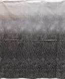 Flat swatch gold/black fabric (light to dark grey ombre fabric with small tossed white and gold star shapes allover)
