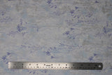 Flat swatch ice blue/silver fabric (white and pale blue marbled look fabric with tossed blue, white, silver (sparkle) wispy greenery allover)