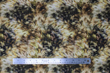 Flat swatch Golden Fur fabric (natural/gold realistic look wolf texture printed fabric)