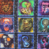 Square swatch The Zodiac: Signs Panel (36" x 45") (dark greys and blues space look panel with 12 zodiac signs galaxy style graphics within)