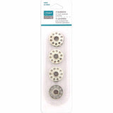 Package of 4 metal sewing machine bobbins (10 hole)