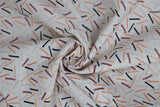 Swirled swatch Bobby Pins fabric (white/grey fabric with tossed bobby pins in grey, orange, peach, maroon and black allover)