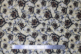 Flat swatch fabric white layered poppies (white/black/yellow layered poppy heads allover)