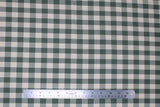 Flat swatch emerald green and white medium sized gingham print fabric