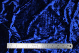 Flat swatch crushed velvet in royal blue
