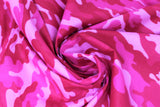 Swirled swatch camo printed cotton in pink
