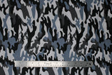 Flat swatch camo printed cotton in grey