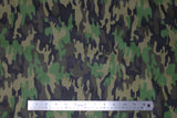 Flat swatch camouflage printed fabric in green