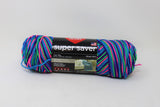 Ball of yarn in bright mix (hot pink, lime green, medium blue, dark purple colourway)