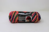 Ball of yarn in butterfly (cream, pink, yellow, red, green, dark purple, black colourway)