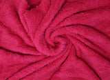Swirled swatch red fluffy fabric