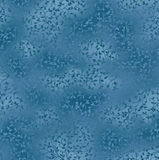 Medium blue marbled fabric with dark blue/white leaves pattern