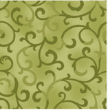 Pale light/medium green marbled fabric with light/dark green fleur des lis style print allover