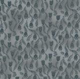 Pale grey/blue marbled fabric with dark grey/blue floral pattern allover
