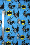 Flat swatch Batman licensed print fabric (blue)