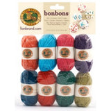 Package of 8 mini yarn balls in collection Celebrate (metallic twisted strands; colours: orange, peacock blue, hot pink, purple, teal, red, forest green, olive green)