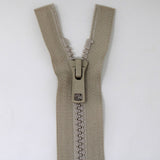 45cm medium weight one way separating activewear zipper in natural half zipped