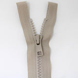 65cm medium weight one way separating activewear zipper in natural half zipped