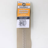 65cm medium weight one way separating activewear zipper with label in natural
