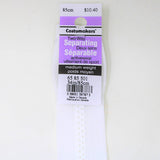 85cm medium weight two way separating activewear zipper in white with label
