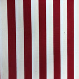 Square swatch striped upholstery fabric (white and red thick stripes)