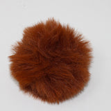 Faux Rabbit (Short Hair) Pom Pom with pin in red (front)