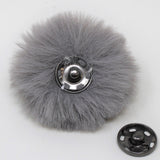 Faux Rabbit (Short Hair) Pom Poms in grey (back)