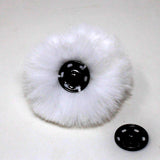 Faux Rabbit (Short Hair) Pom Poms in white (back)