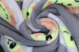 Swirled swatch Star Wars (The Child) licensed print fleece (assorted baby yodas on grey)