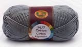 A single ball of Lion Brand 24/7 Cotton in Silver