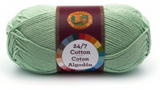 A single ball of Lion Brand 24/7 Cotton in Mint
