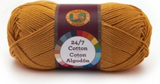 A single ball of Lion Brand 24/7 Cotton in Goldenrod