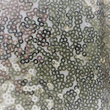 Square swatch sequin mesh (solid coloured mesh fabric with reflective sequins in same colourway) in shade white/silver