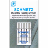 Pack of 5 sewing machine microtex sharp needles in packaging (12/80)