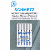 Pack of 5 sewing machine microtex sharp needles in packaging (assorted sizes)