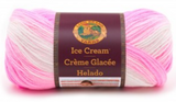 Ball of Lion Brand Ice Cream in colourway Birthday Cake (fuchsia fading through light pink to white)