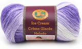 Ball of Lion Brand Ice Cream in colourway Grape (bright pink fading to white)