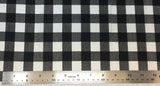 Flat swatch buffalo plaid fabric in white/black