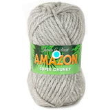 Ball of Amazon Super Chunky yarn in light grey shade