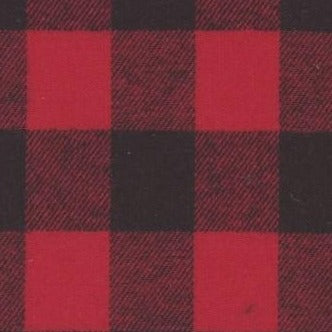 Flannel Yarn Dyed Plaid Fabric Buffalo Plaid Red/Black, by the yard