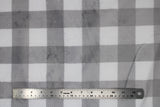 Flat swatch buffalo check fabric (white fabric with light grey buffalo check print)